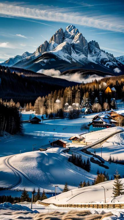 Prompt: create real photo of Tatry mountains in Slovakia in current period (it is 21. century) current season is winter theme in scene time 13:01 PM and weather is sunny nice random  image but 100% photorealistic and perfectly focused details looking like as make by a professional with use HDR profile and maximum ISO value 102000