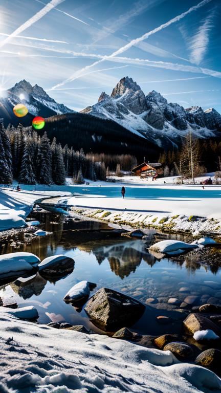 Prompt: create real photo of Tatry mountains in Slovakia in current period (it is 21. century) current season is winter theme in scene time 13:01 PM and weather is sunny nice random  image but 100% photorealistic and perfectly focused details looking like as make by a professional with use HDR profile and maximum ISO value 102000