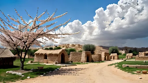 Prompt: create a real photo scene of a typical village in the land of today's Middle East and North Africa in a place relatively isolated from civilization, in the historical period around the 6th century, the current season is spring theme in the scene, and the time in the scene is 9:00, and the weather is nice and sunny , make a random image but 100% photorealistic and perfectly focused on details that look like from a professional using HDR profile and maximum ISO 102000