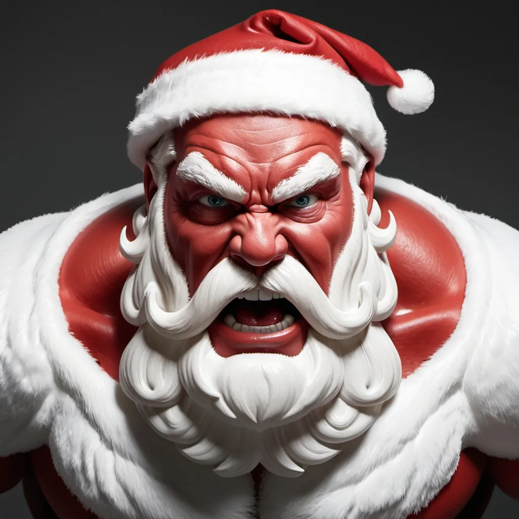 Prompt: Buff Santa is mad