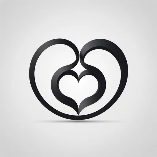 Prompt: Geometrical logo with two heart shapes and one lemniscate at the centre from side to side.
