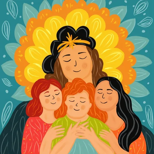 Prompt: Illustration of a powerful ascended master Sananda and friends around him.