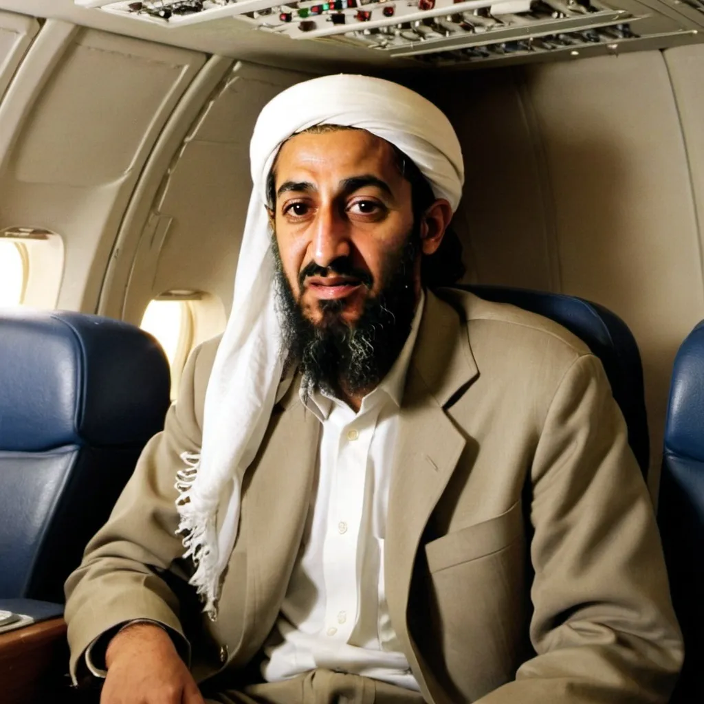 Prompt: Osama bin laden first time flying a plane