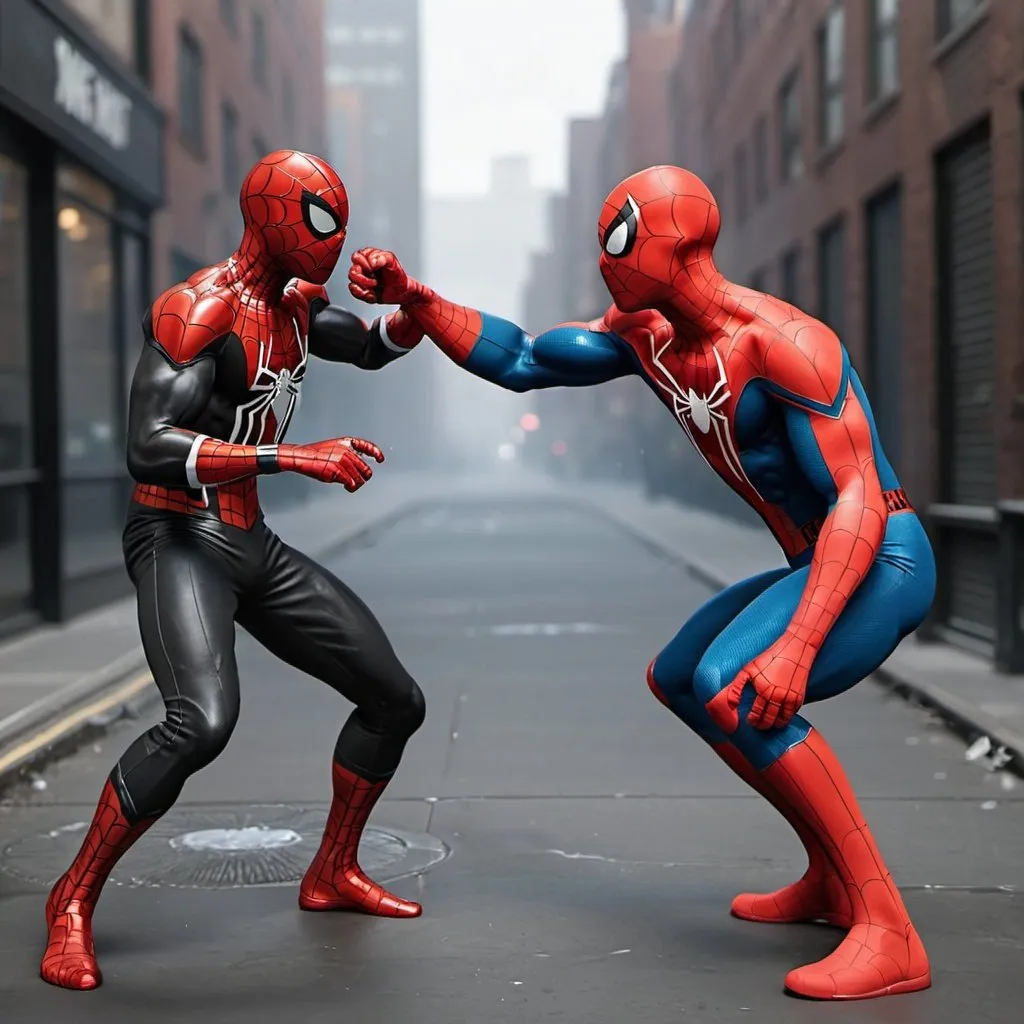 Prompt: spider-man fighting KSI