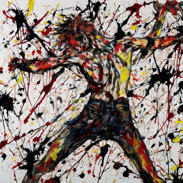 Prompt: hisoka jackson pollock