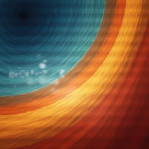 Prompt: JPG background showing 1970s‑style horizontal stripes in blue‑to‑gold gradient, 4K wallpaper