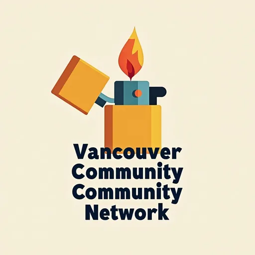 Prompt: Logo for a promo bic lighter for vancouver community network  explicity says Vancouver Community Network