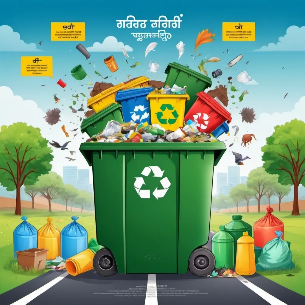 Prompt: poster about waste segregation in kannada languange