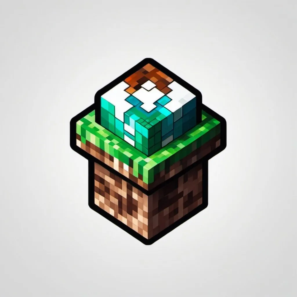 Prompt: LineWorld logo for icon for Minecraft server