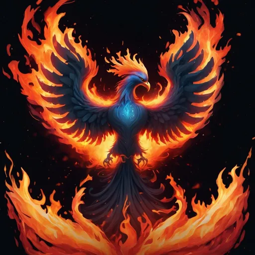 Prompt: Create an image of a flame giving way to a Phoenix