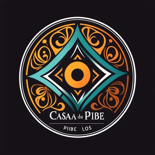 Prompt: A logo of a book and CD company called casa de los pibes modern abstract  and make the name larger