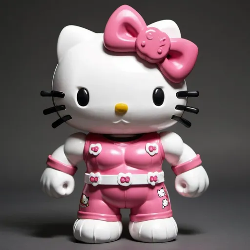 Prompt: hello kitty is muscular







