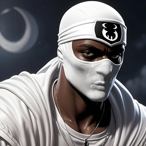 Prompt: Moon knight as a PlayStation 1 
character with a durag 