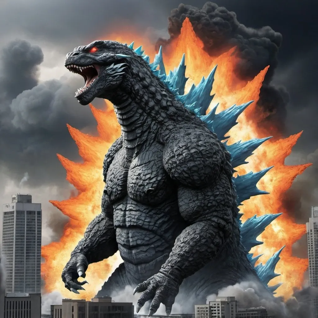 Prompt: Godzilla do atomic breath 