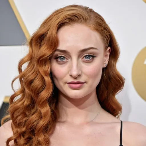 Prompt: Sophie Turner with a tight perm hairstyle