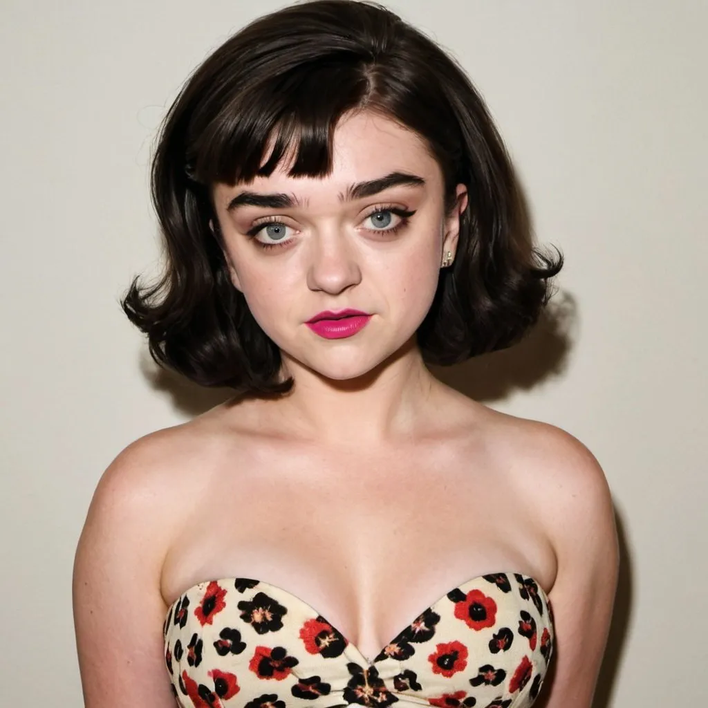 Prompt: Maisie Williams dressed as Jayne Mansfield