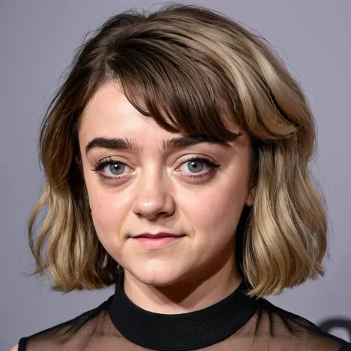 Prompt: maisie williams with a farrah fawcett hairstyle