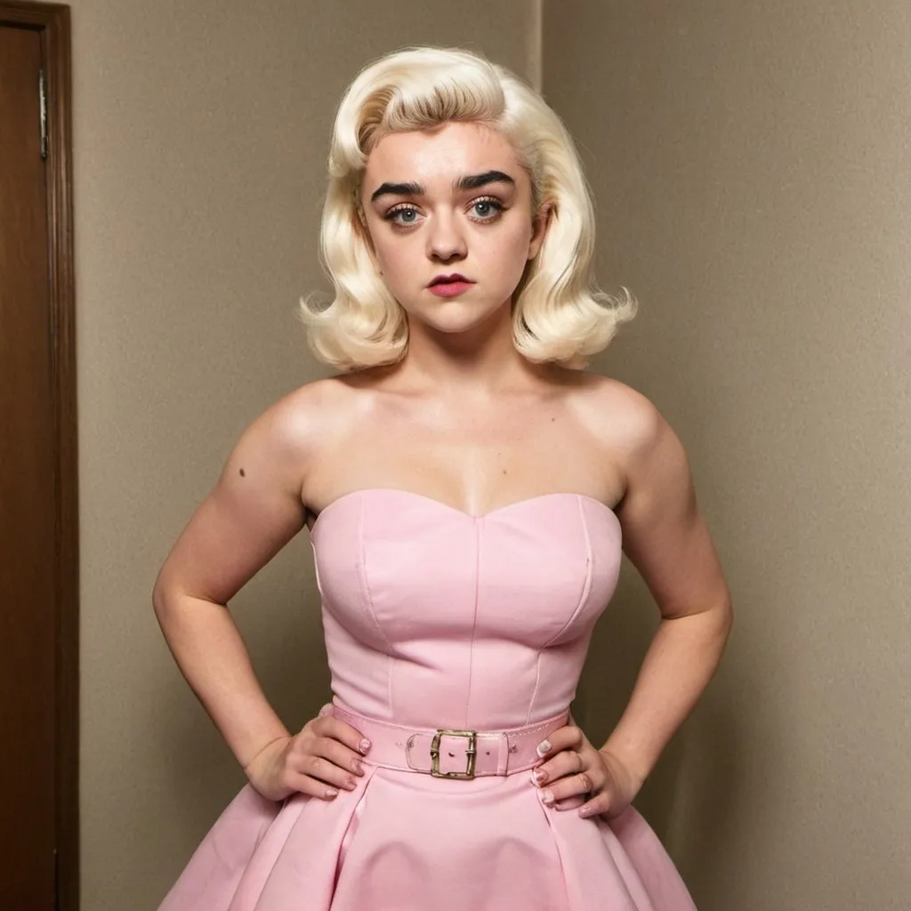 Prompt: Maisie Williams dressed as Jayne Mansfield