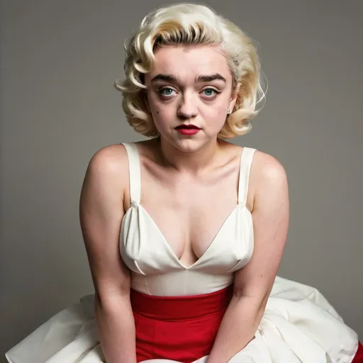 Prompt: Maisie Williams dressed as marilyn monroe