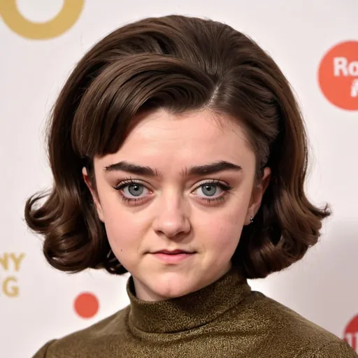 Prompt: Maisie Williams dressed as a 1960's woman with big bouffant beehive hair