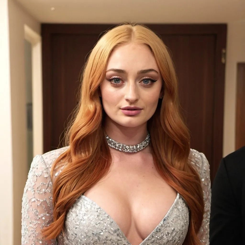 Prompt: sophie turner dressed as gemma colins from towie