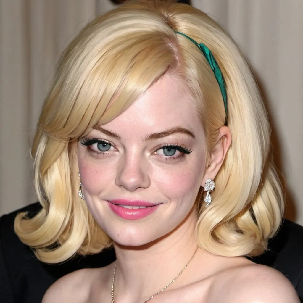 Prompt: emma stone dressed as anna nicole smith