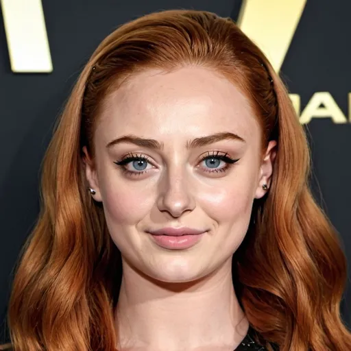 Prompt: Sophie Turner with a big beehive hairstyle