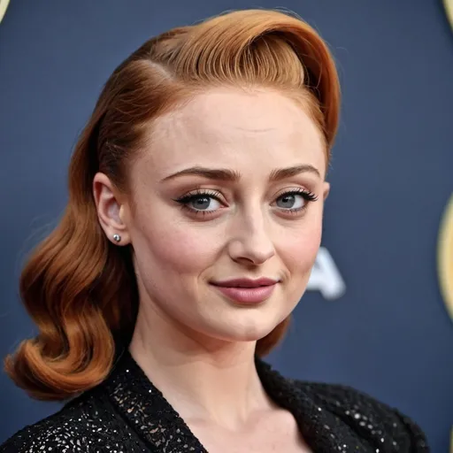 Prompt: Sophie Turner with a 1950s hairstyle
