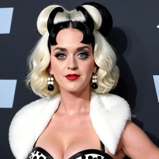 Prompt: Katy Perry dressed as Cruella Deville