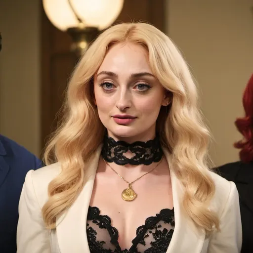 Prompt: Sophie Turner dressed as beverly goldberg