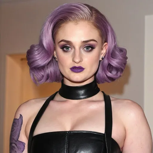 Prompt: sophie turner dressed as kelly osbourne