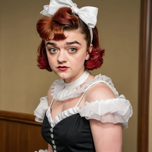Prompt: Maisie Williams dressed as lucille ball