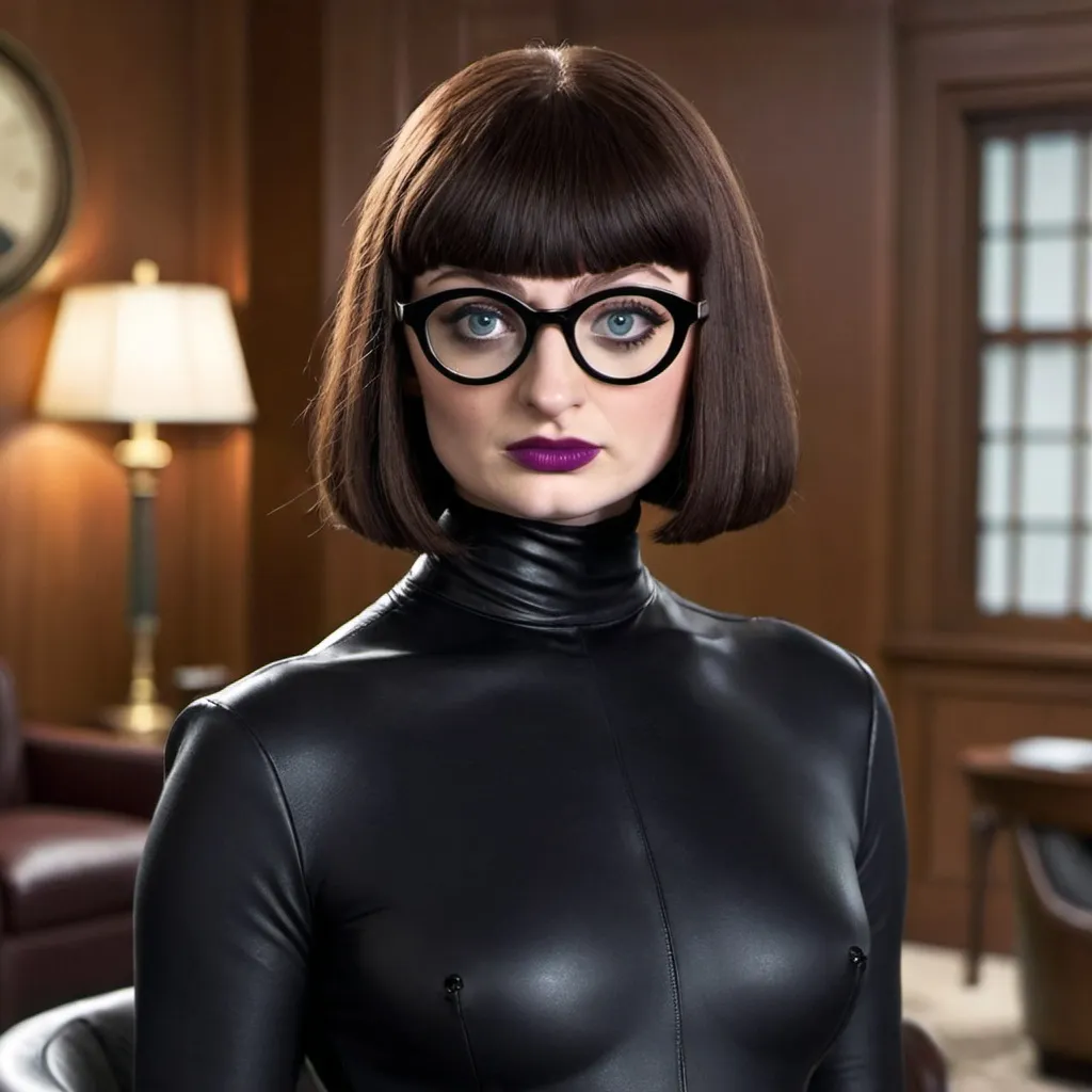 Prompt: sophie turner dressed as edna mode