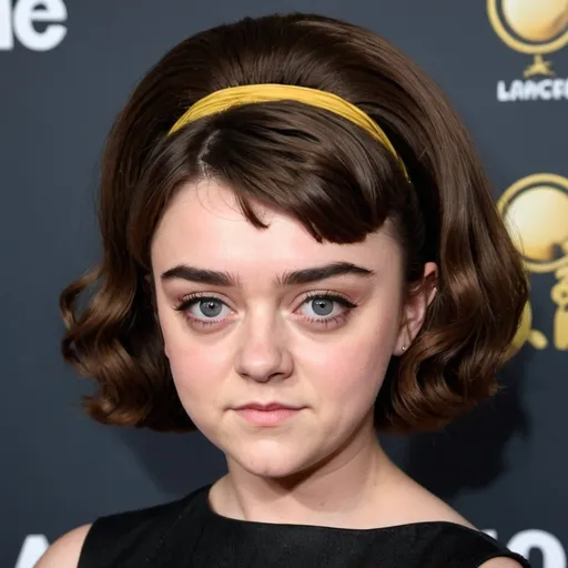 Prompt: Maisie Williams dressed as a 1960's woman with big bouffant beehive hair