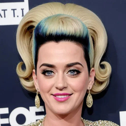 Prompt: katy perry big bouffant beehive haircut