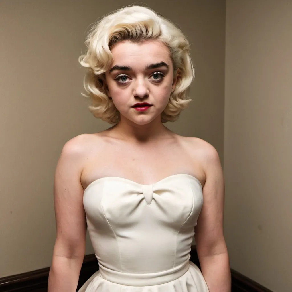 Prompt: Maisie Williams dressed as marilyn monroe