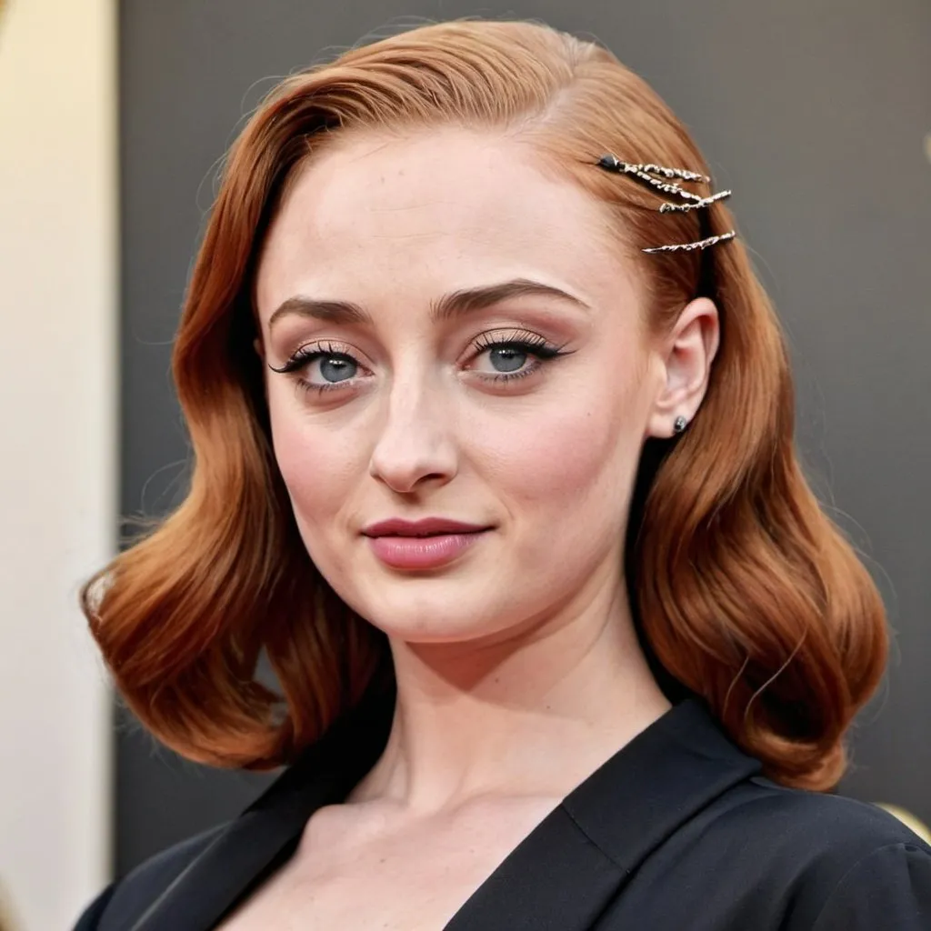 Prompt: Sophie Turner 1950s hair



