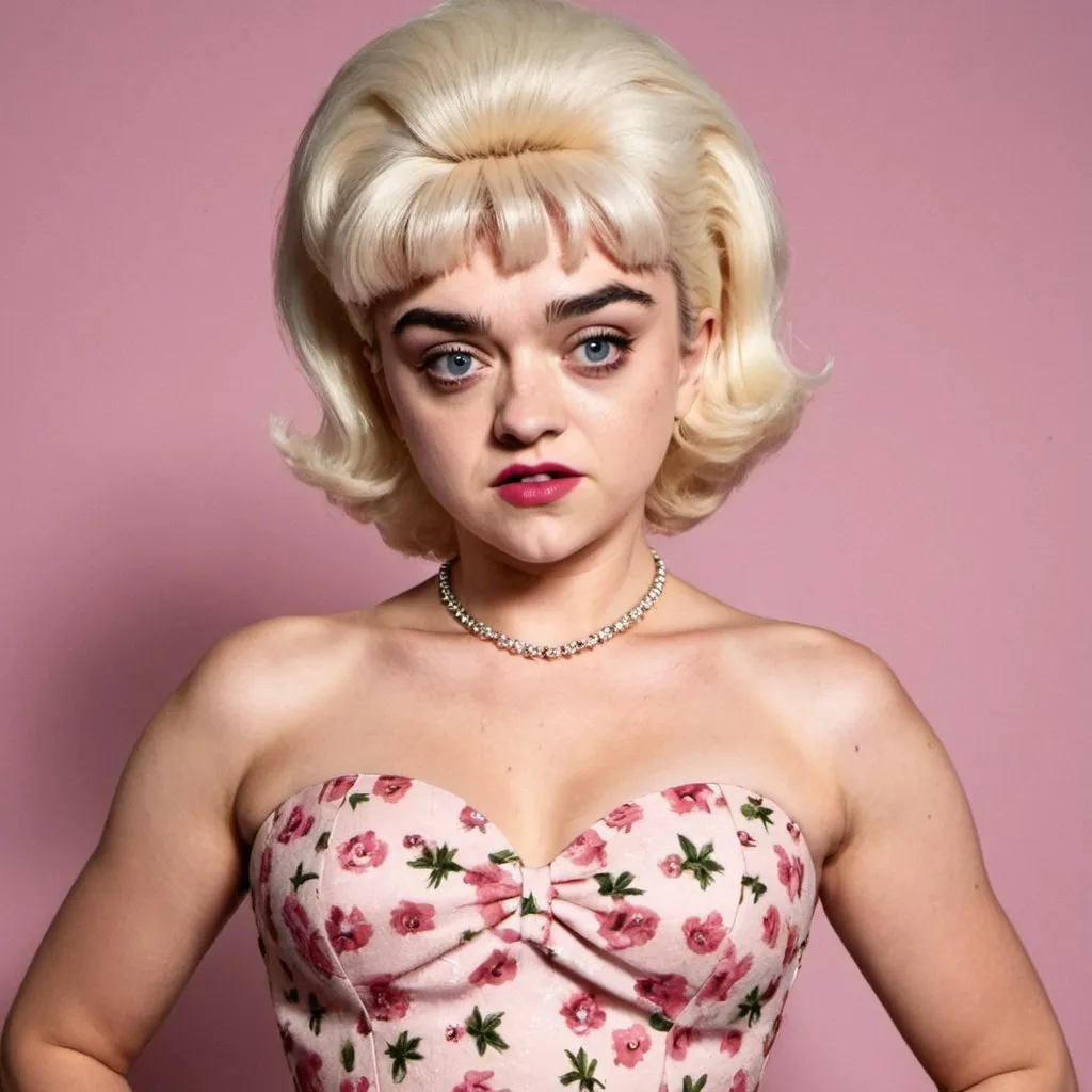 Prompt: Maisie Williams dressed as Jayne Mansfield