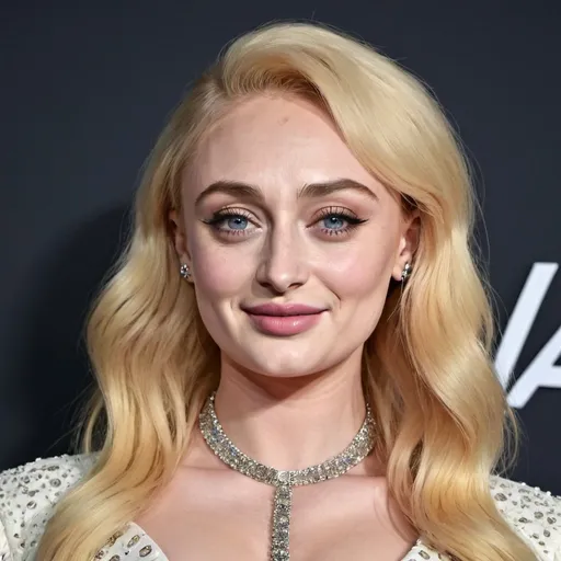 Prompt: sophie turner with a dolly parton hairstyle