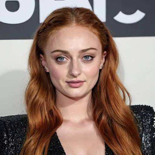 Prompt: sophie turner with a bed head hairstyle