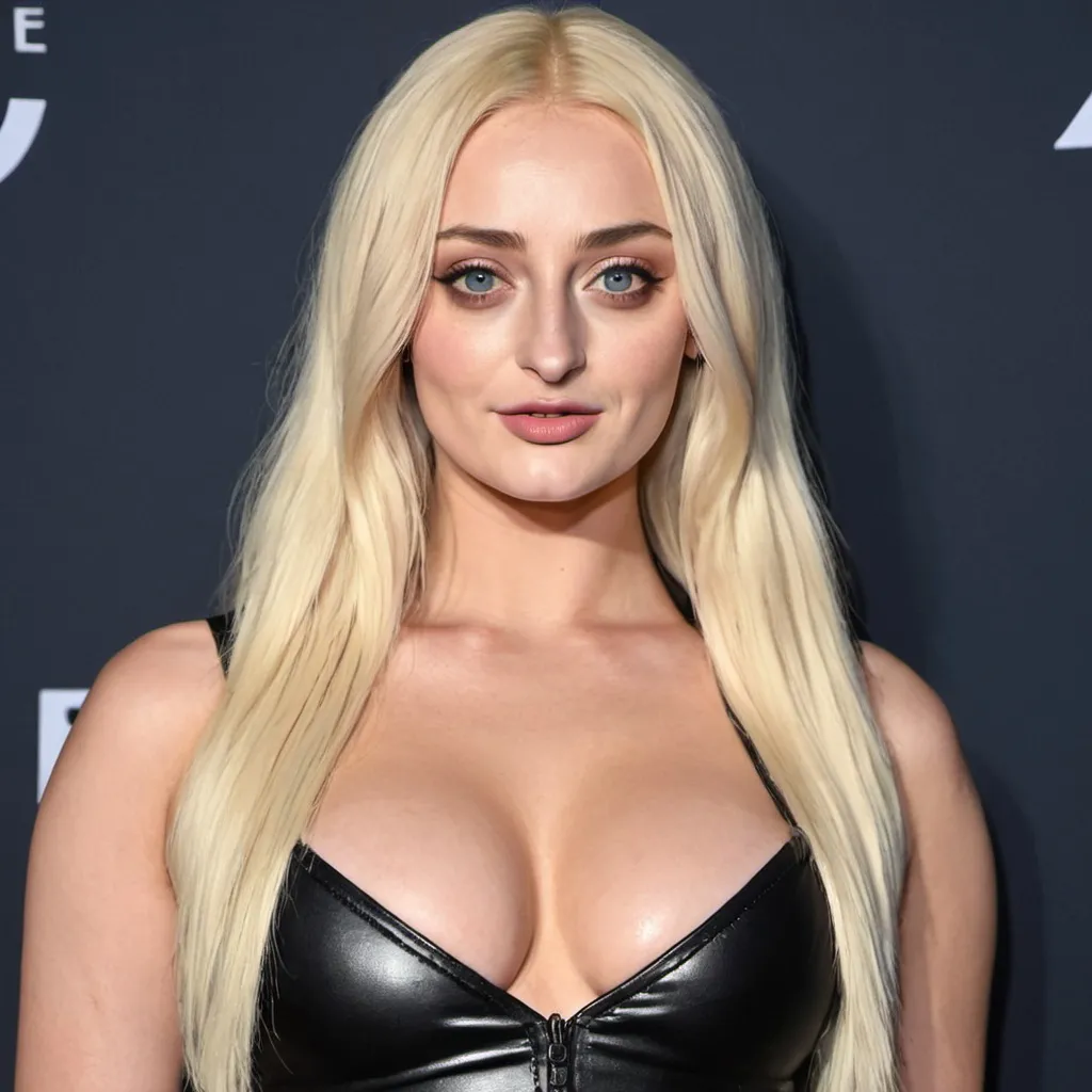 Prompt: Sophie turner dressed as bebe rexha