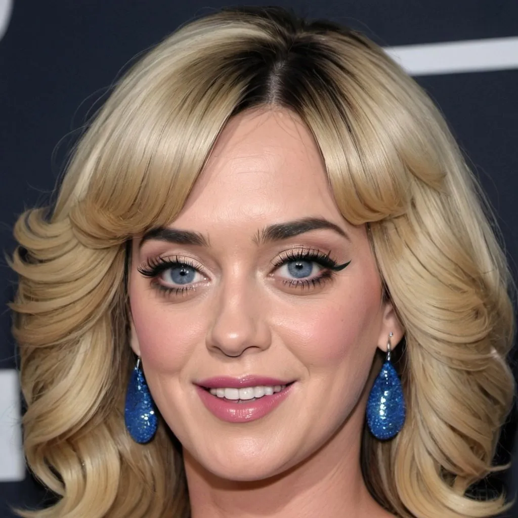 Prompt: katy perry with a farrah fawcett hairstyle