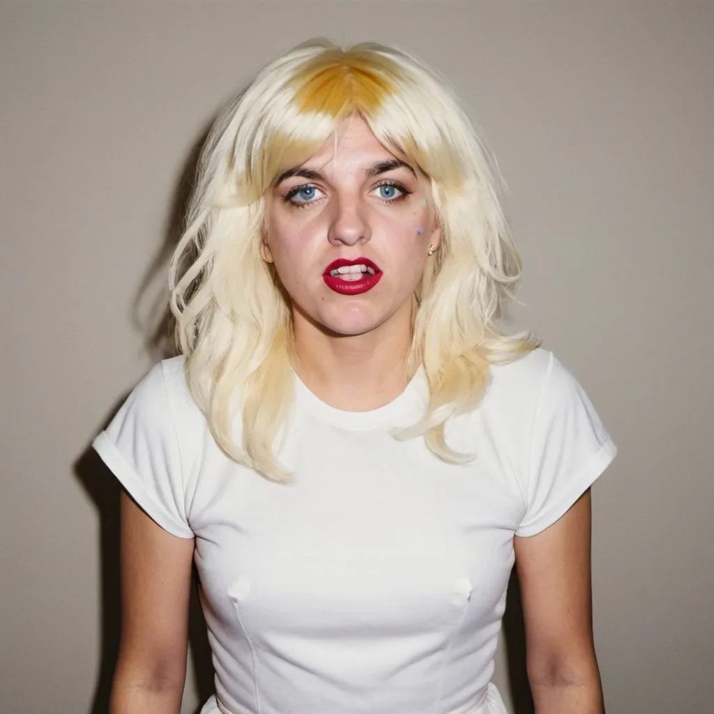 Prompt: courtney barnett dressed as anna nicole smith