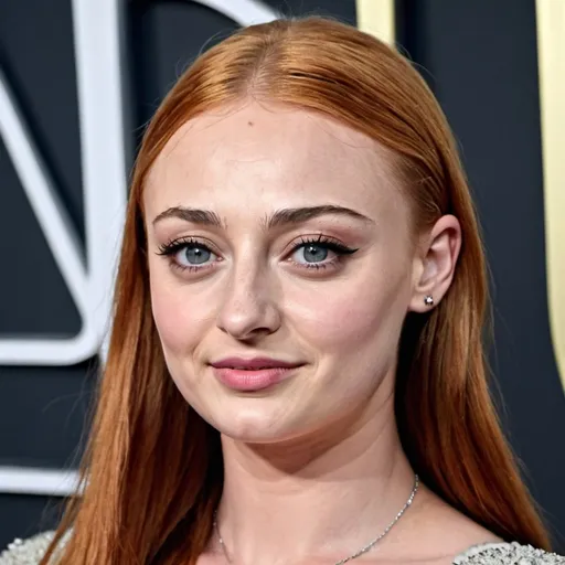 Prompt: Sophie Turner with a micro bangs hairstyle
