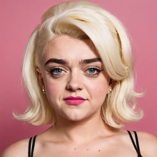 Prompt: Maisie williams dressed as anna nicole smith