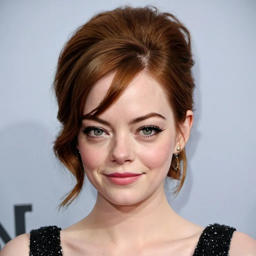 Prompt: emma stone big bouffant beehive haircut