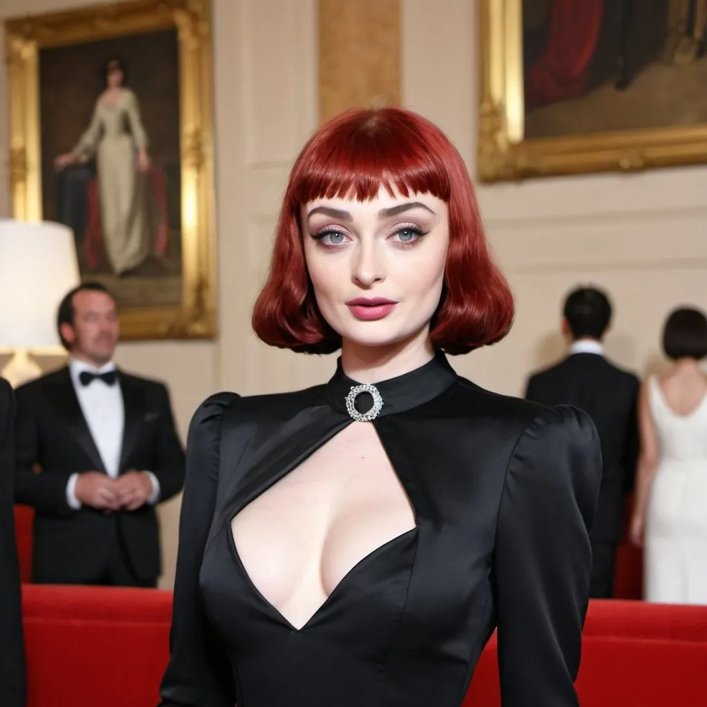 Prompt: sophie turner dressed as Mireille Mathieu