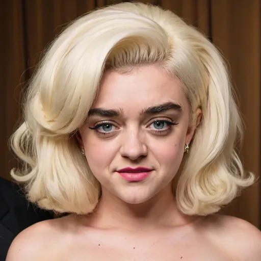 Prompt: Maisie williams dressed as anna nicole smith
