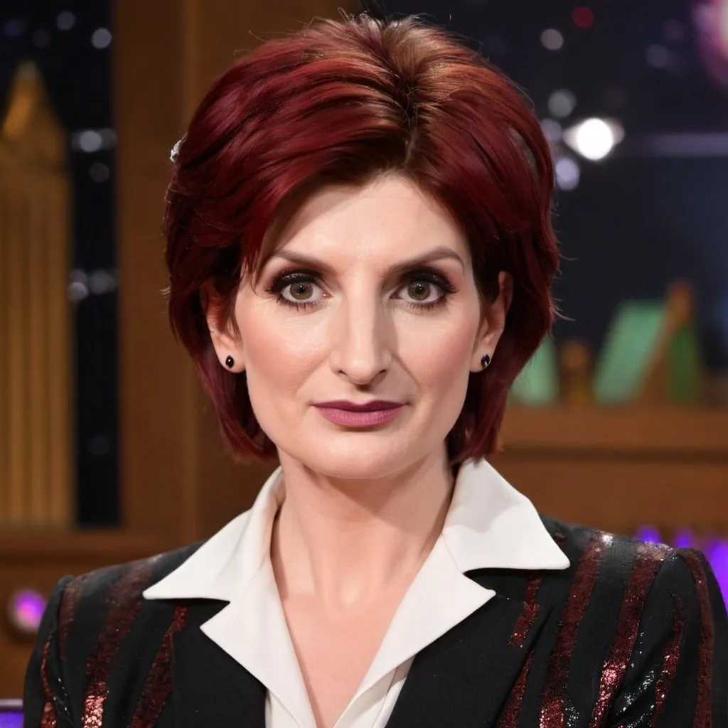 Prompt: Jodie Whittaker dressed as sharon osbourne