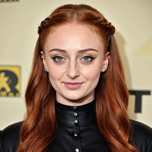 Prompt: Sophie Turner with a dorky hairstyle